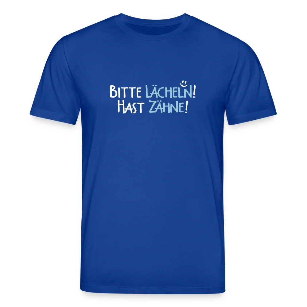 Bitte lächeln! Hast Zähne! - Unisex Bio T-Shirt - Dunkelblau