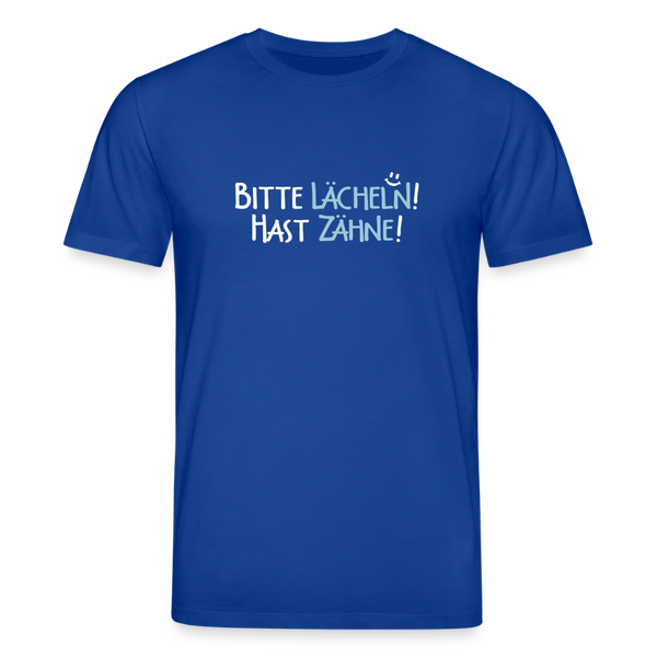 Bitte lächeln! Hast Zähne! - Unisex Bio T-Shirt - Dunkelblau