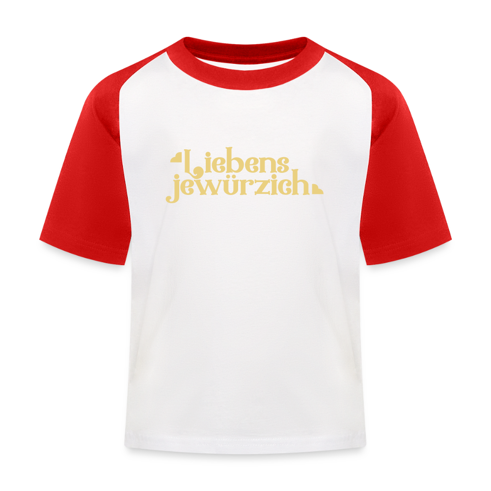 Kinder Baseball T-Shirt - Weiß/Rot