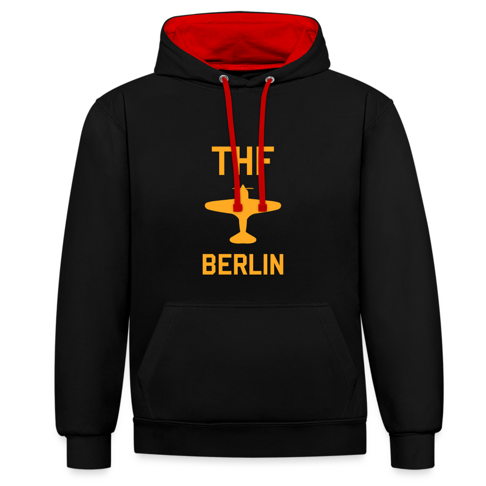 THF - Kontrast Hoodie - Schwarz/Rot