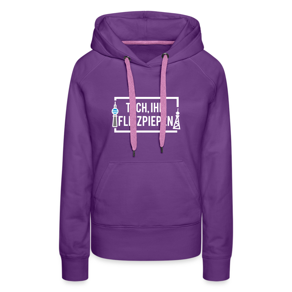 Tach ihr Flitzpiepen - weiß - Frauen Premium Hoodie - Purple