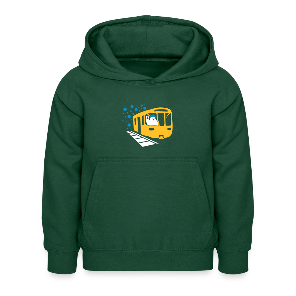 Bär in U-Bahn Kommt - Kinder Hoodie - Flaschengrün