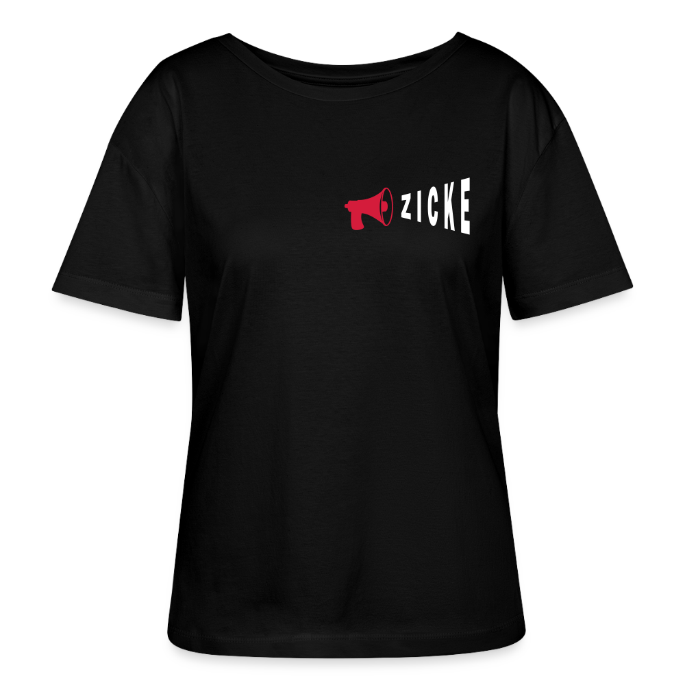 Zicke - Relaxed Rundhals Frauen Bio-T-Shirt - Schwarz