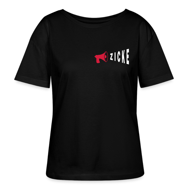 Zicke - Relaxed Rundhals Frauen Bio-T-Shirt - Schwarz