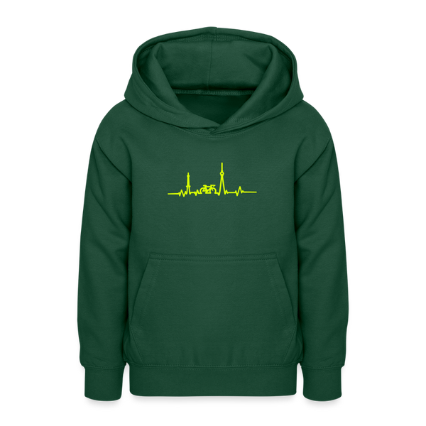 Herzschlag für Fahrradfahrer - Teenager Hoodie - Flaschengrün