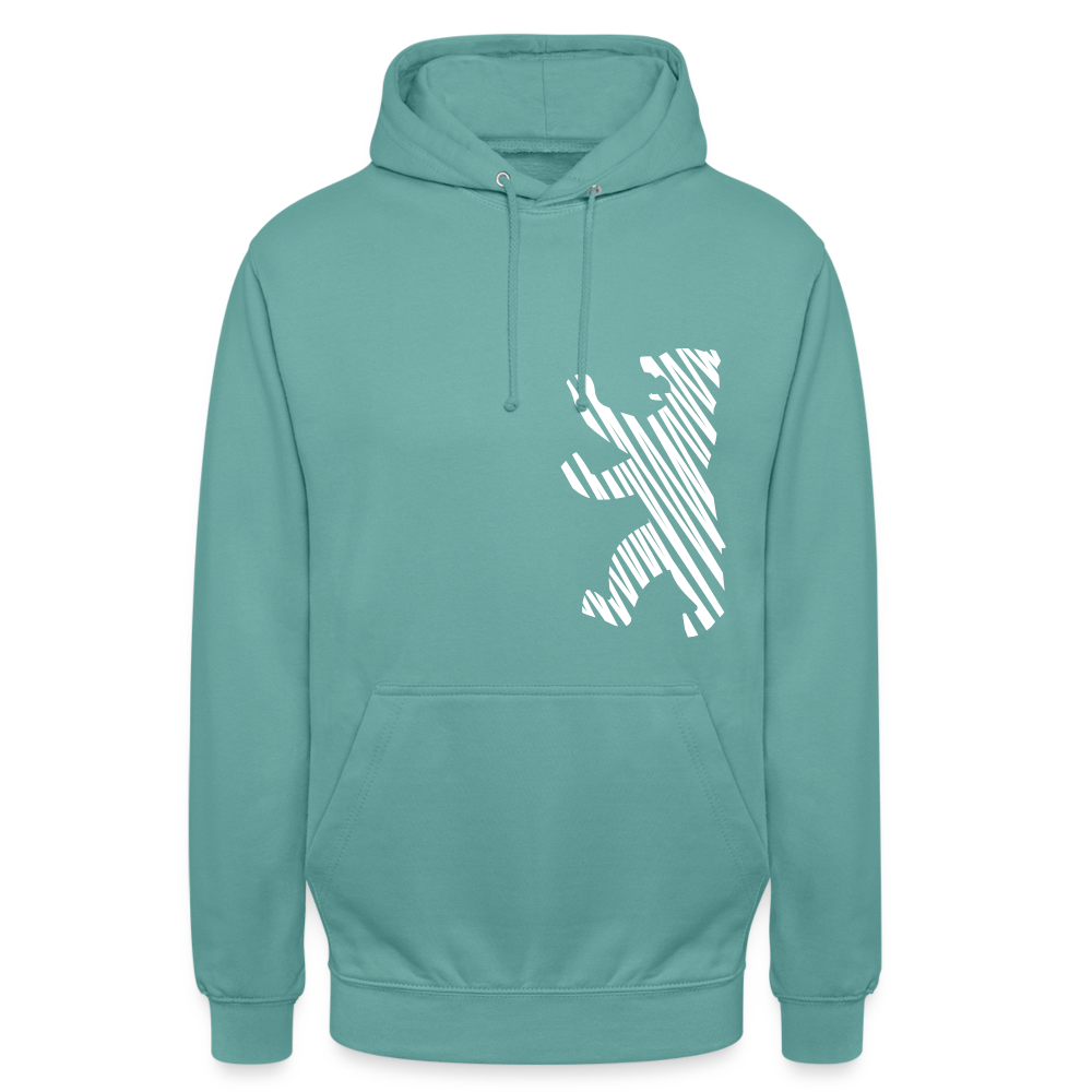 Berliner Bär im Netz - weiß - Unisex Hoodie - Pastelltürkis