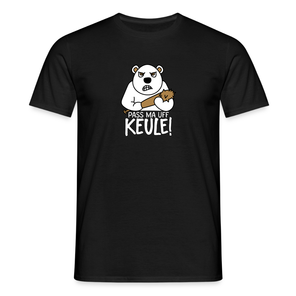 Pass ma uff Keule - Männer Premium T-Shirt - Schwarz