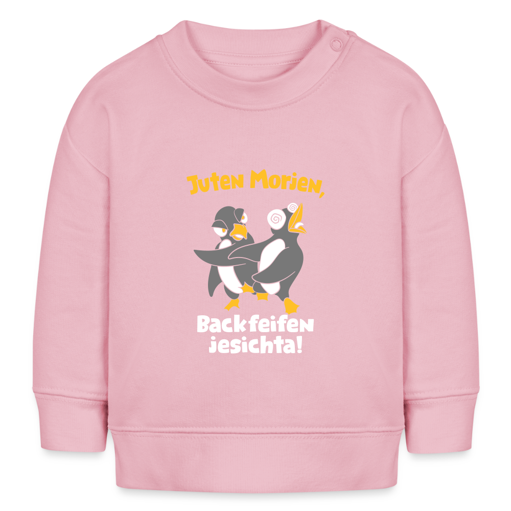 Juten Morjen, Backfeifenjesichta! - Baby Bio Pullover - Hellrosa