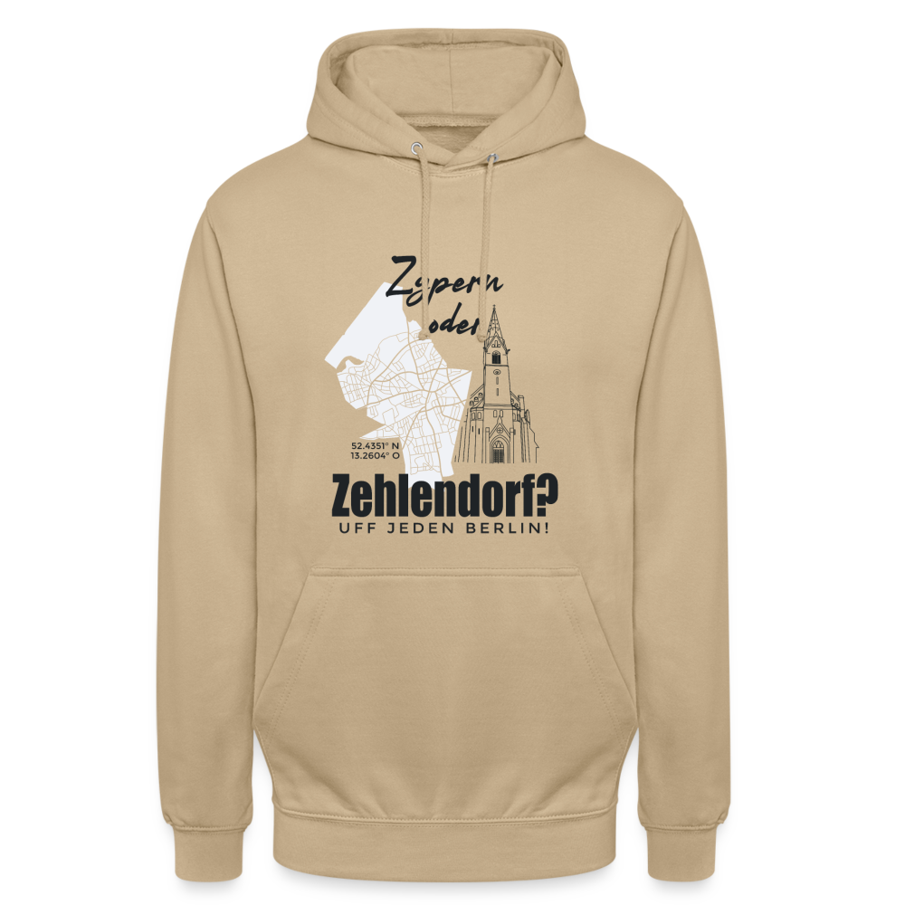 Zypern oder Zehlendorf - Unisex Hoodie - Beige