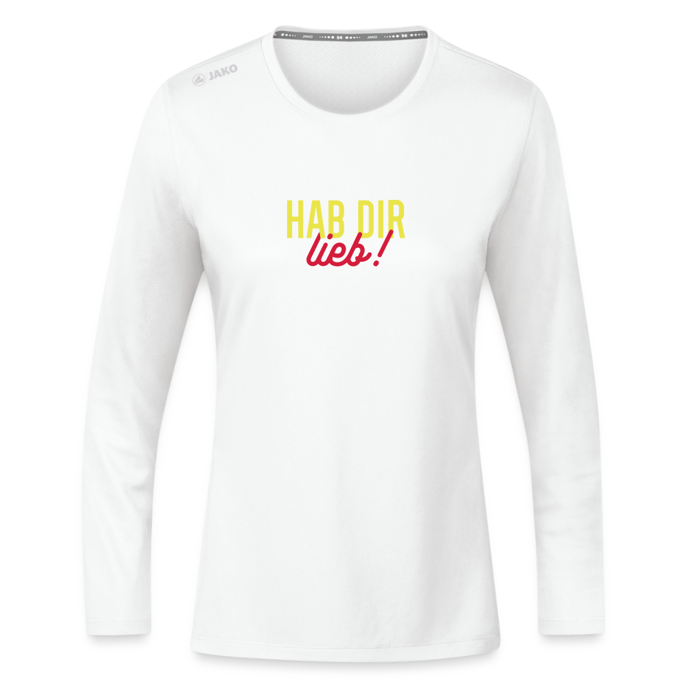 Hab Dir Lieb! - Frauen Sport Langarmshirt - Weiß