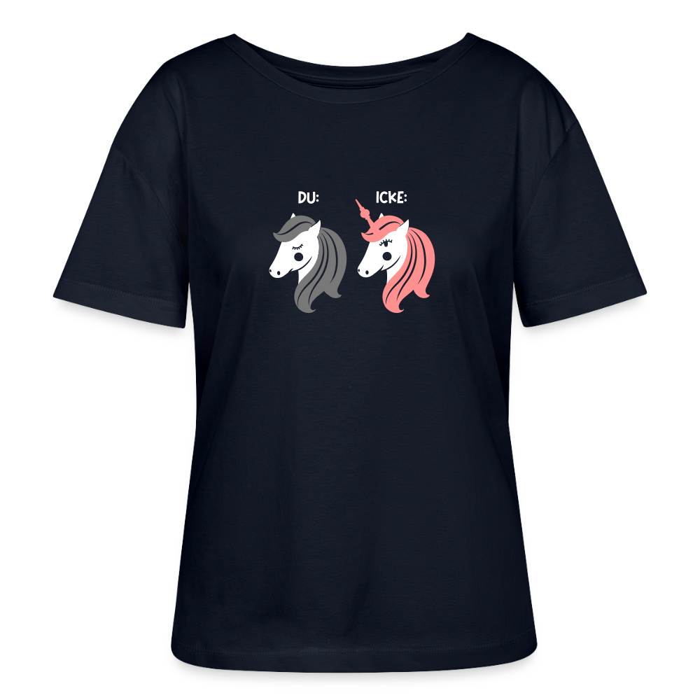 Berliner Einhorn - Relaxed Rundhals Frauen Bio-T-Shirt - Navy