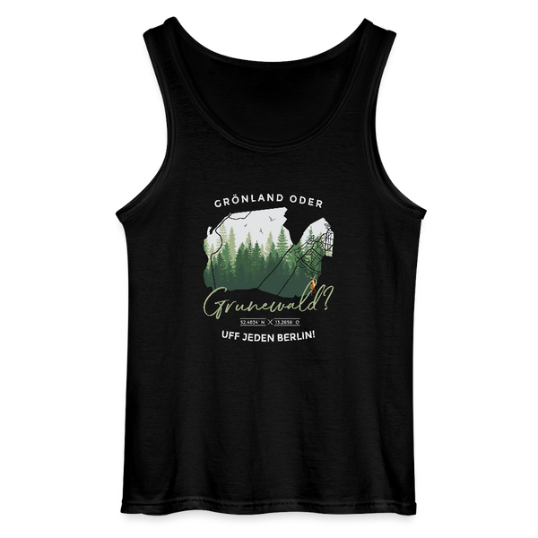 Grönland oder Grunewald - Männer Tank Top - Schwarz