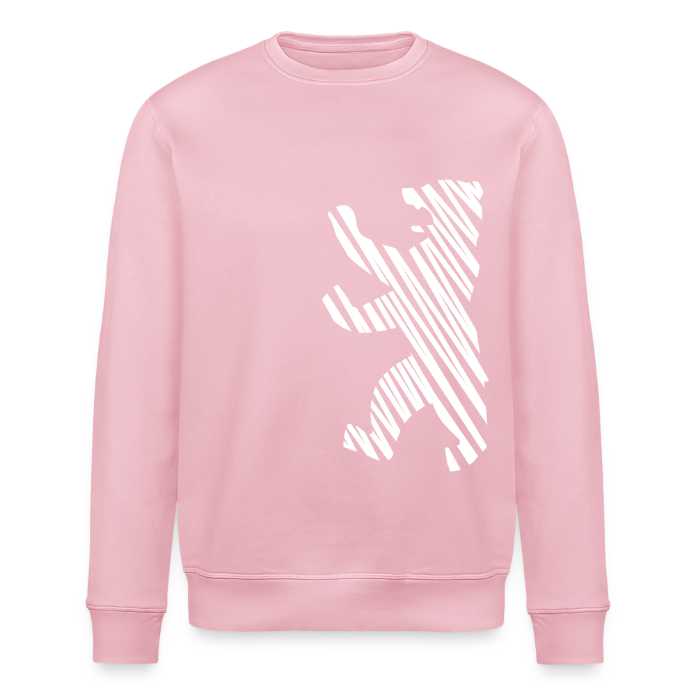 Berliner Bär im Netz - weiß - Unisex Bio Sweatshirt - Hellrosa