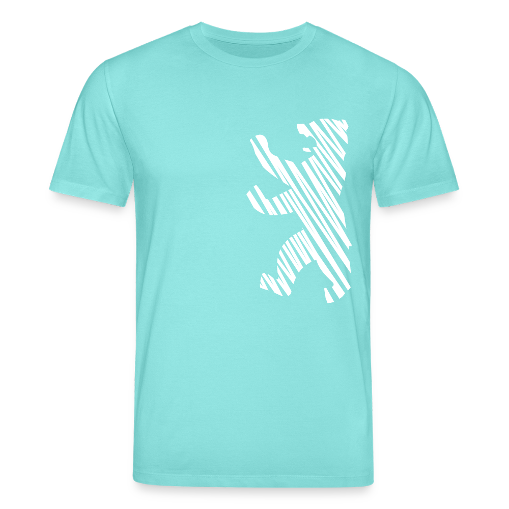Berliner Bär im Netz - weiß - Unisex Bio T-Shirt - Poolblau