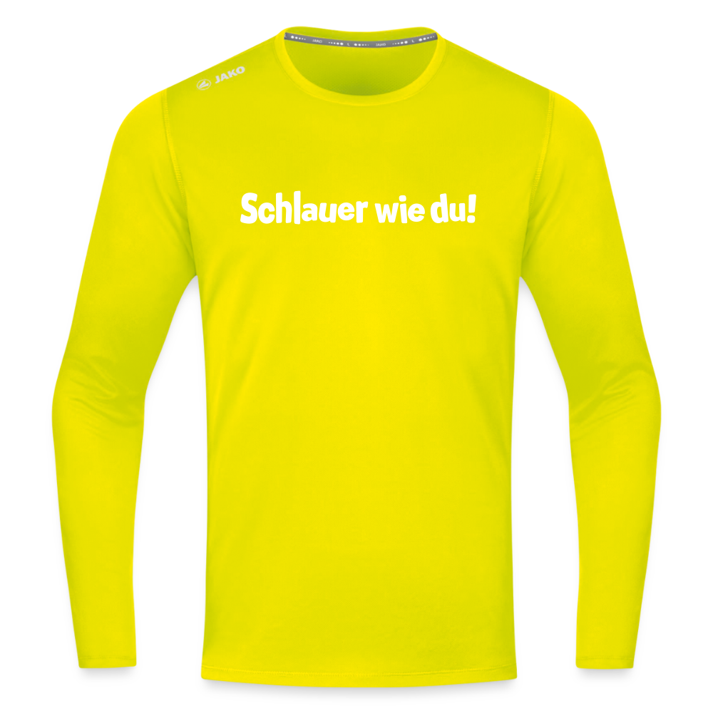 Schlauer wie du! - Männer Sport Langamshirt - Neongelb