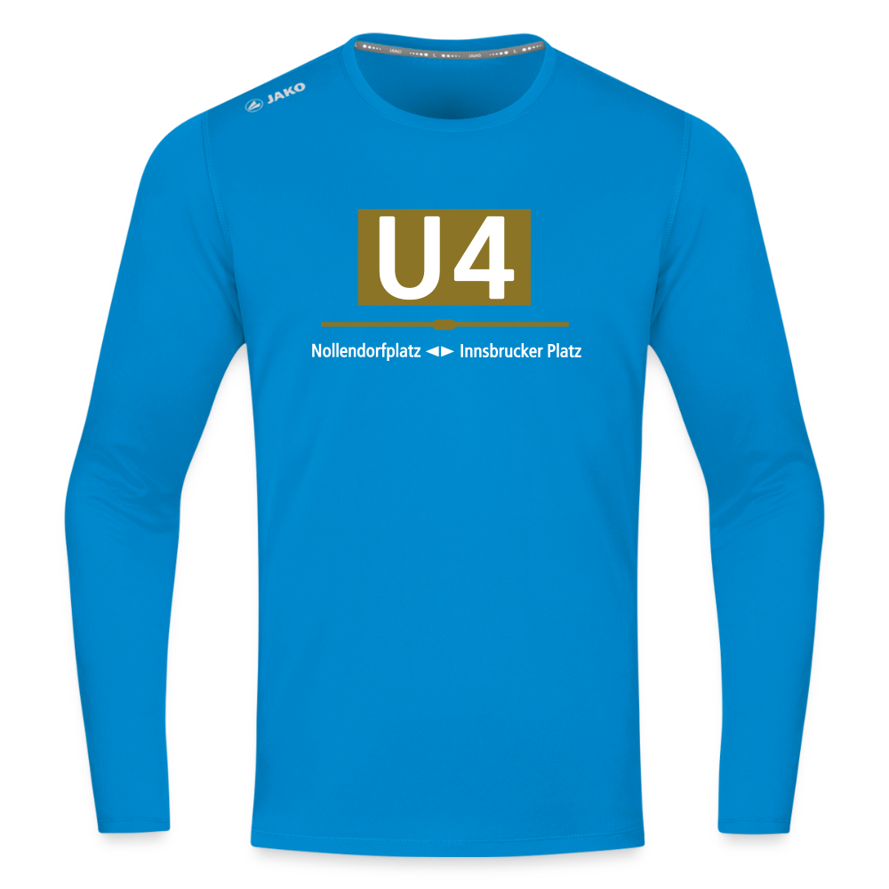 U4 - Männer Sport Langamshirt - Saphirblau