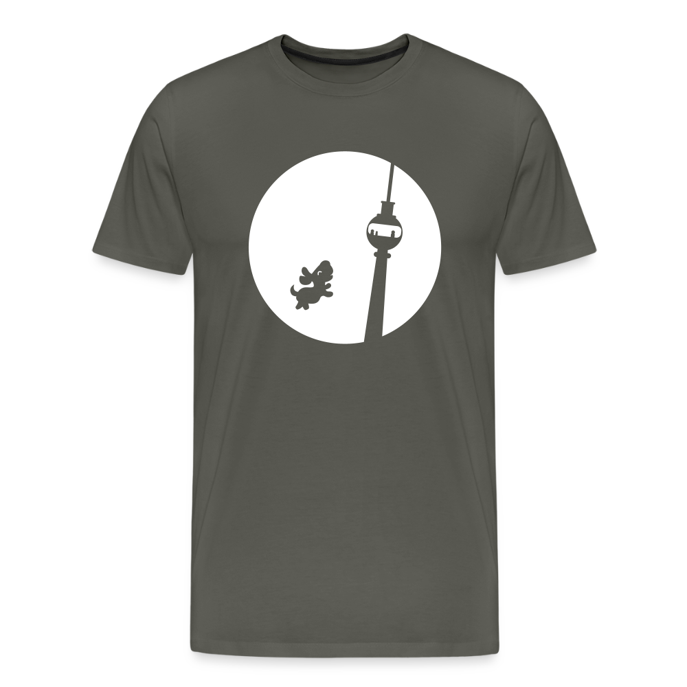 Hund am Fernsehturm - Männer Premium T-Shirt - Asphalt