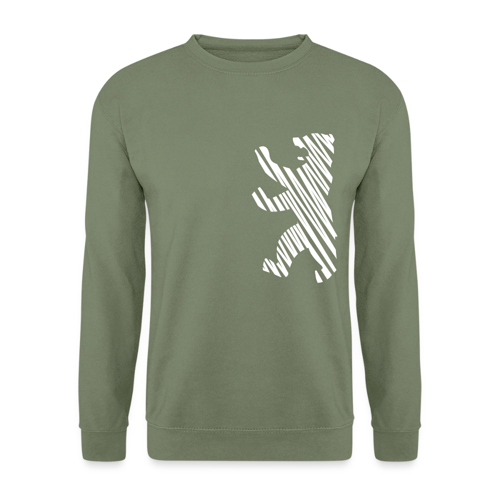 Berliner Bär im Netz - weiß - Unisex Pullover - Armeegrün