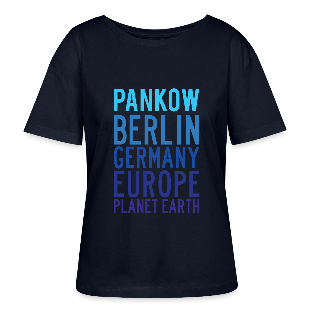Pankow Planet Earth - Relaxed Rundhals Frauen Bio-T-Shirt - Navy