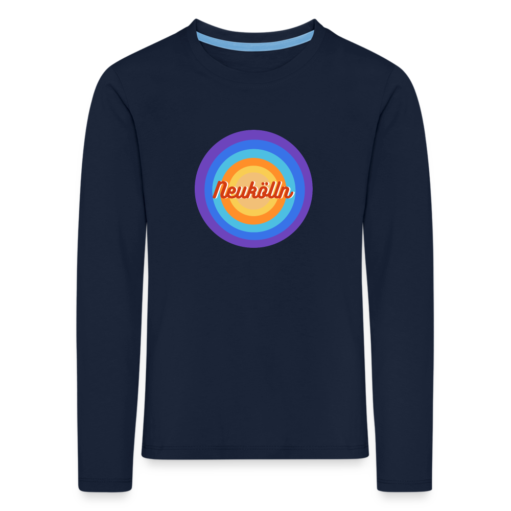 Neukölln Retro - Kinder Langarmshirt - Navy