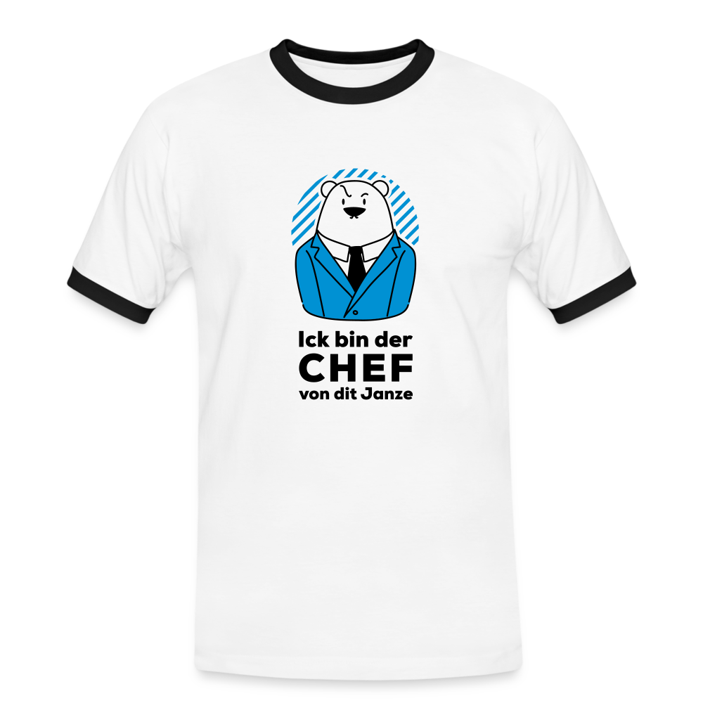 Chef - Männer Ringer T-Shirt - Weiß/Schwarz