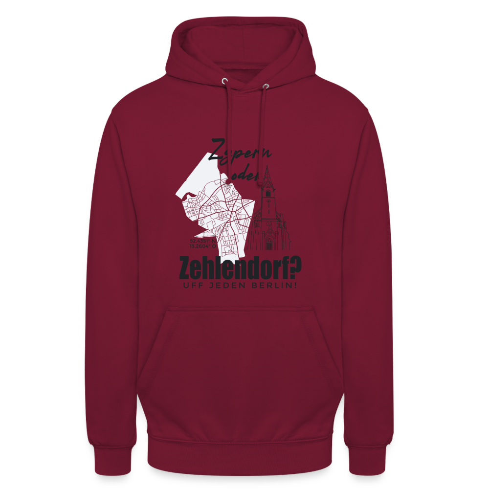 Zypern oder Zehlendorf - Unisex Hoodie - Bordeaux