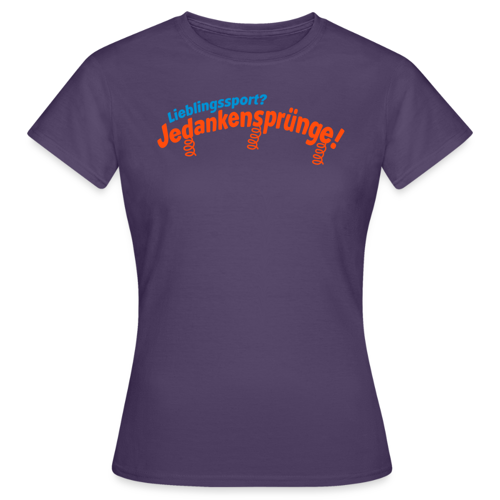 Lieblingssport? Jedankensprünge! - Frauen Premium T-Shirt - Dunkellila