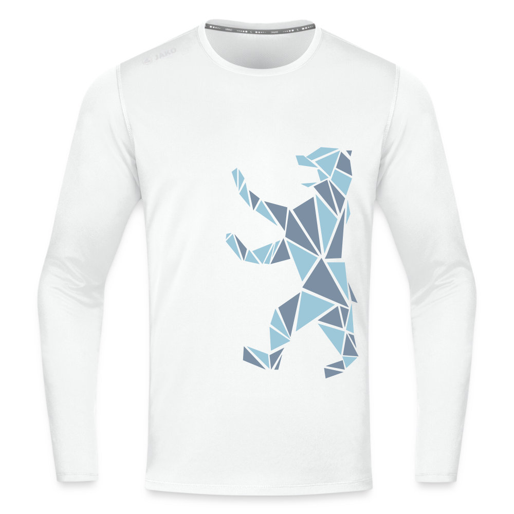 Berliner Bär Geometrie - Männer Sport Langamshirt - Weiß
