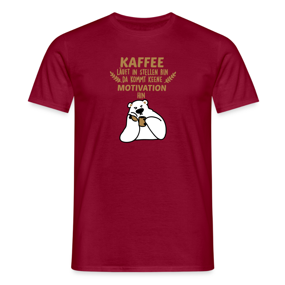 Kaffee motiviert - Männer Premium T-Shirt - Ziegelrot