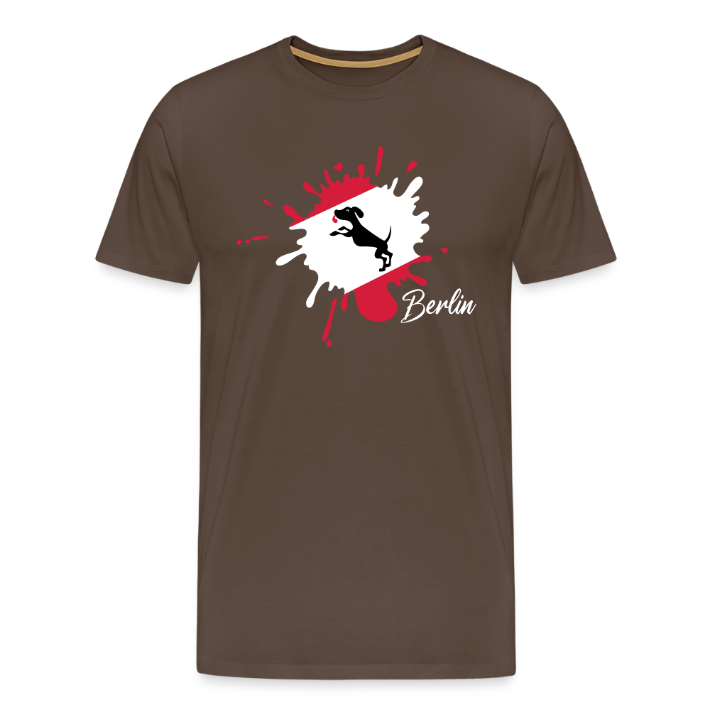 Berlin Klecks Hund - Männer Premium T-Shirt - Edelbraun