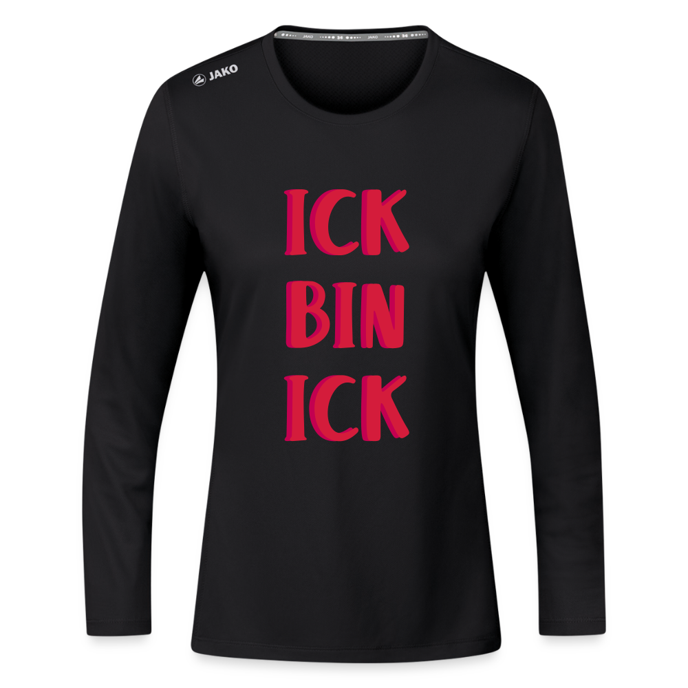 Ick bin Ick! - Frauen Sport Langarmshirt - Schwarz
