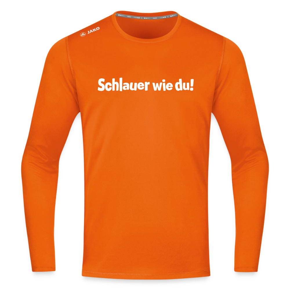 Schlauer wie du! - Männer Sport Langamshirt - Neonorange