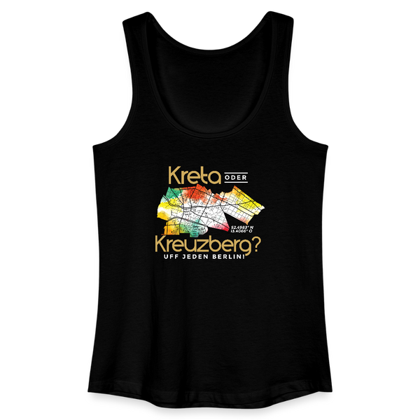Kreta oder Kreuzberg - Frauen Bio Tank Top - Schwarz
