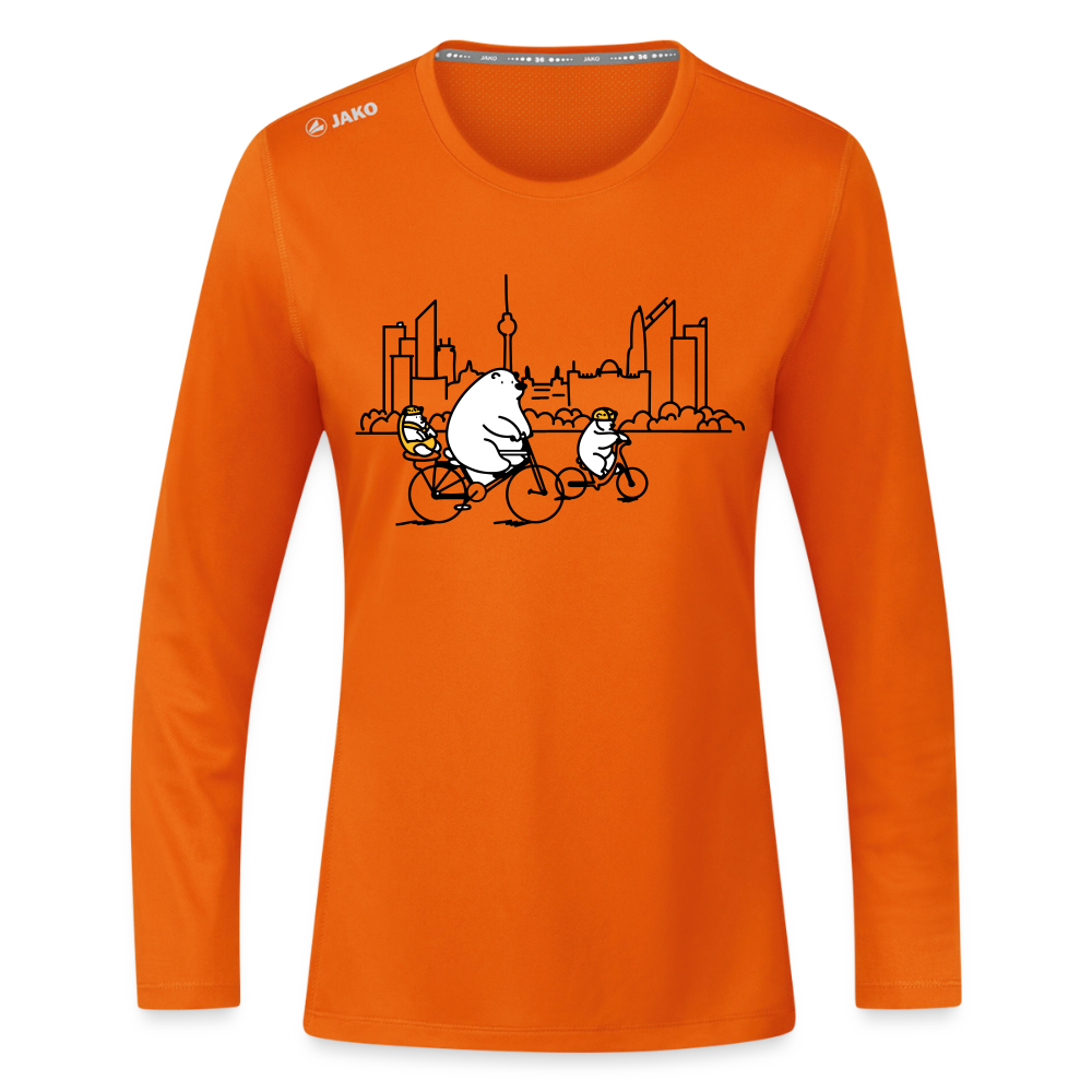 Fahrradtour Berlin - Frauen Sport Langarmshirt - Neonorange