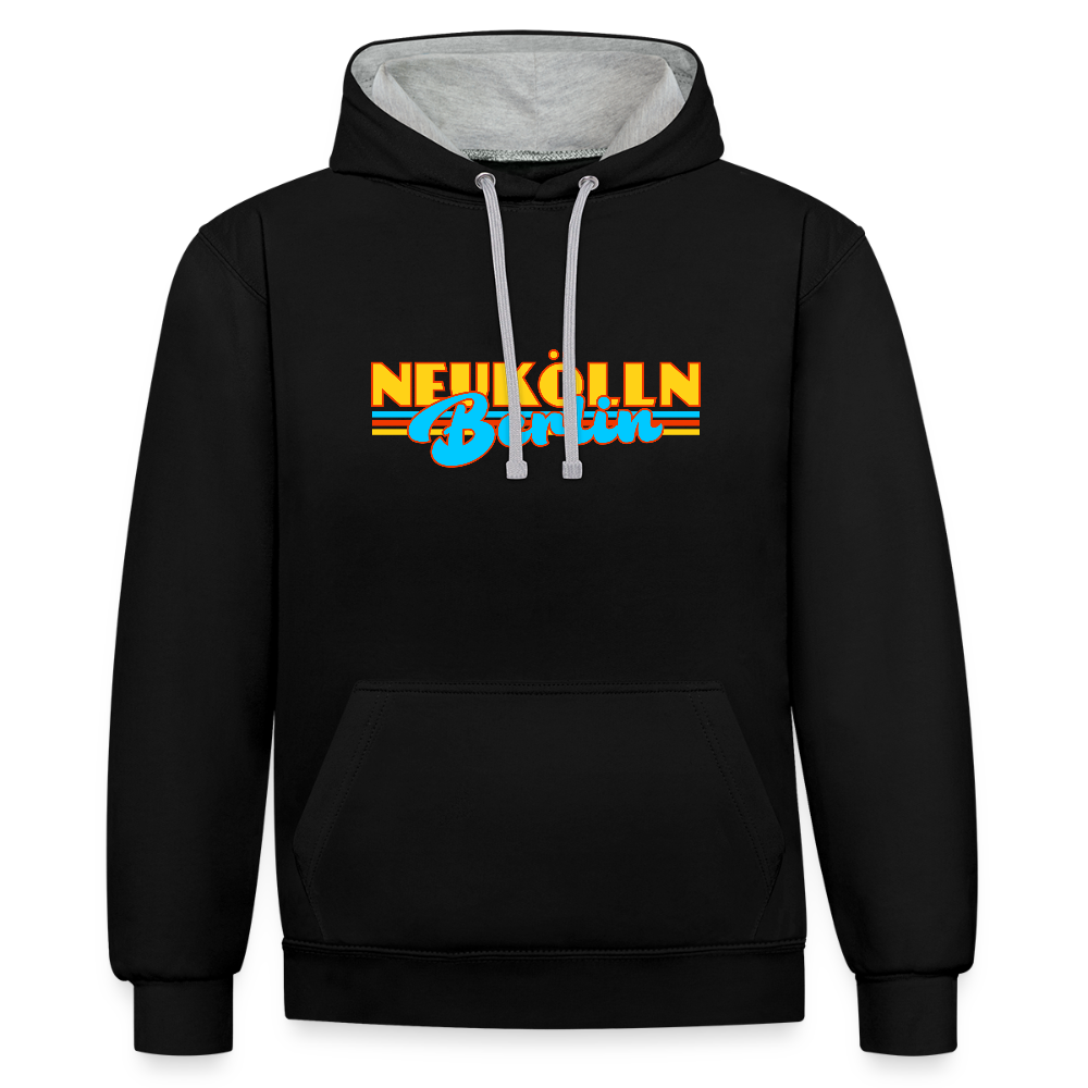 Neukölln Berlin Retro - Unisex Hoodie - Schwarz/Grau meliert