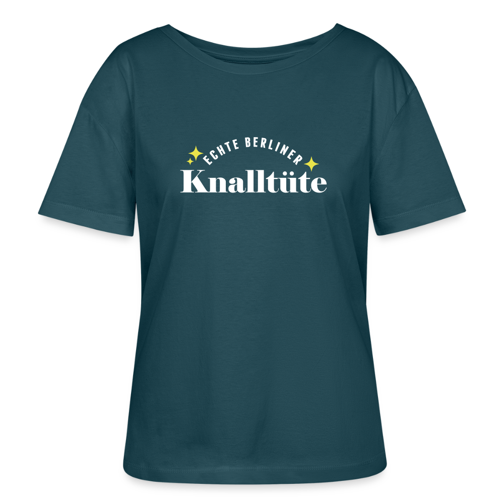 Knalltüte - Relaxed Rundhals Frauen Bio-T-Shirt - Dunkles Petrol