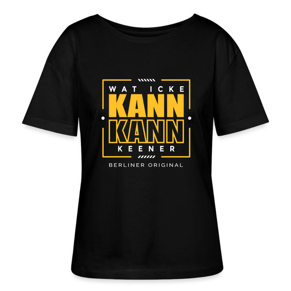 Wat Icke Kann, Kann Keener - Relaxed Rundhals Frauen Bio-T-Shirt - Schwarz