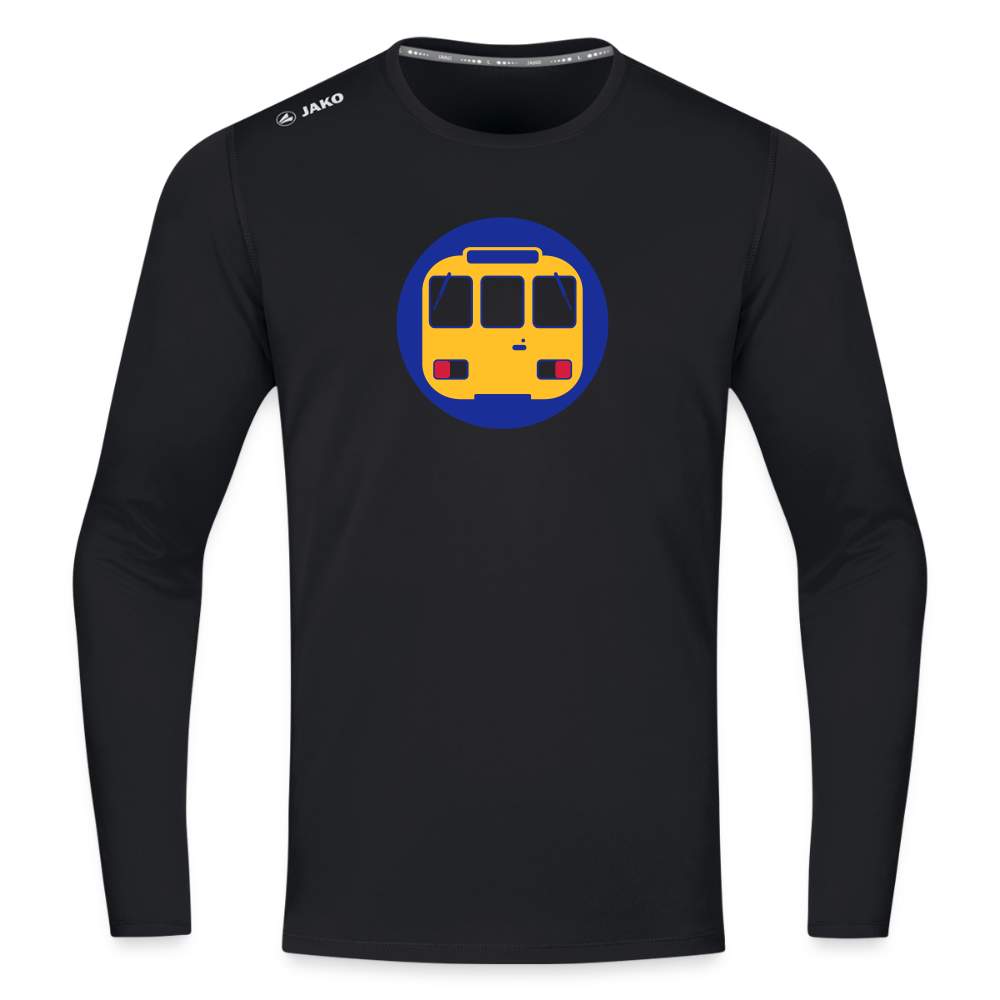 U-Bahntunnel - Männer Sport Langamshirt - Schwarz