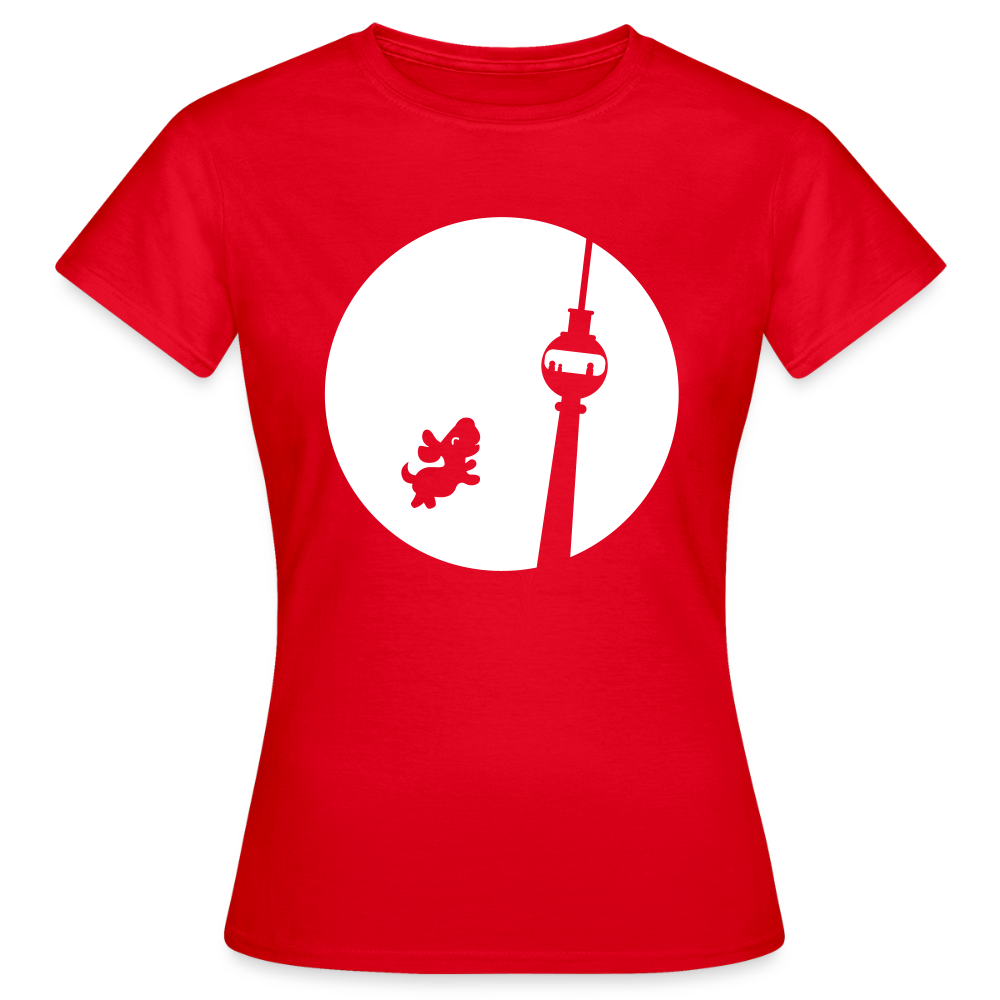 Hund am Fernsehturm - Frauen Premium T-Shirt - Rot