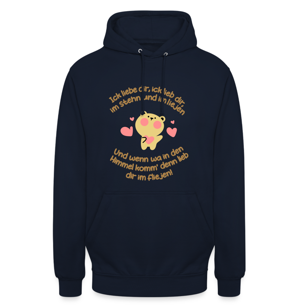 Im Stehn und im Liejen! - Unisex Hoodie - Navy