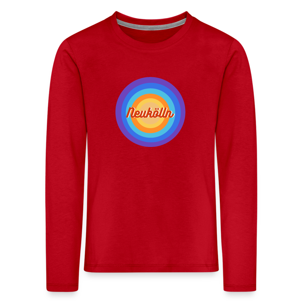 Neukölln Retro - Kinder Langarmshirt - Rot