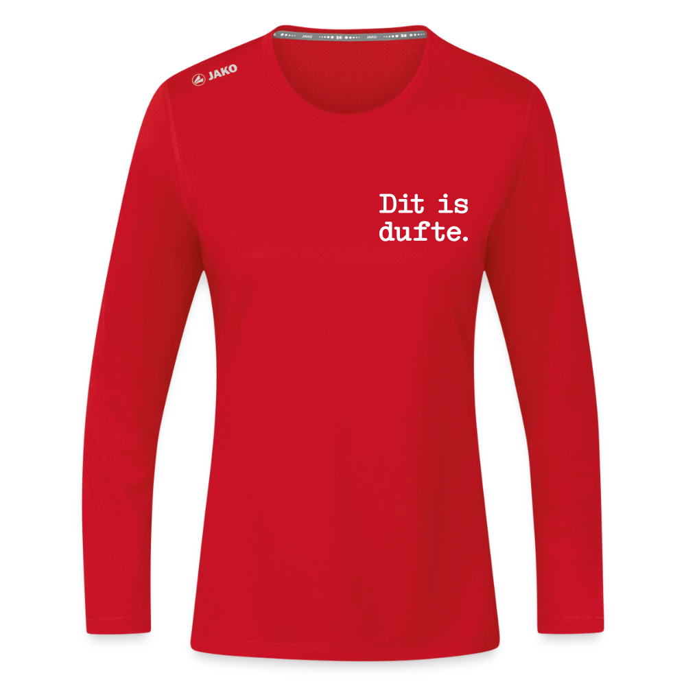 Dit is dufte - Frauen Sport Langarmshirt - Rot
