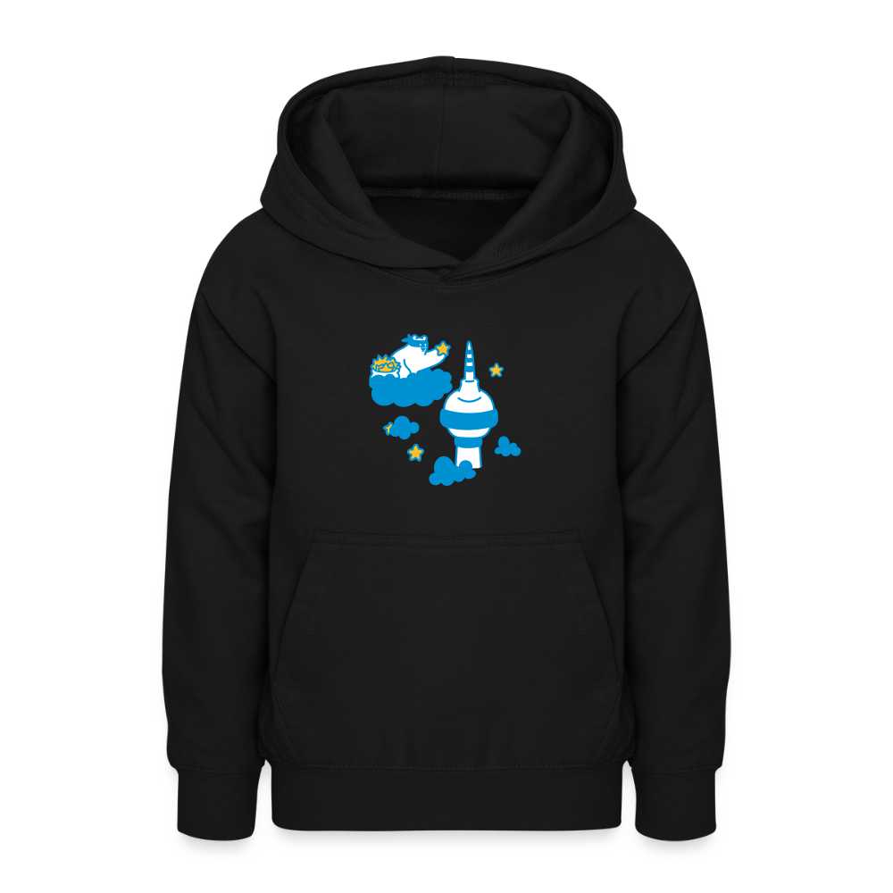 Berliner Bär bei Nacht - Teenager Hoodie - Schwarz