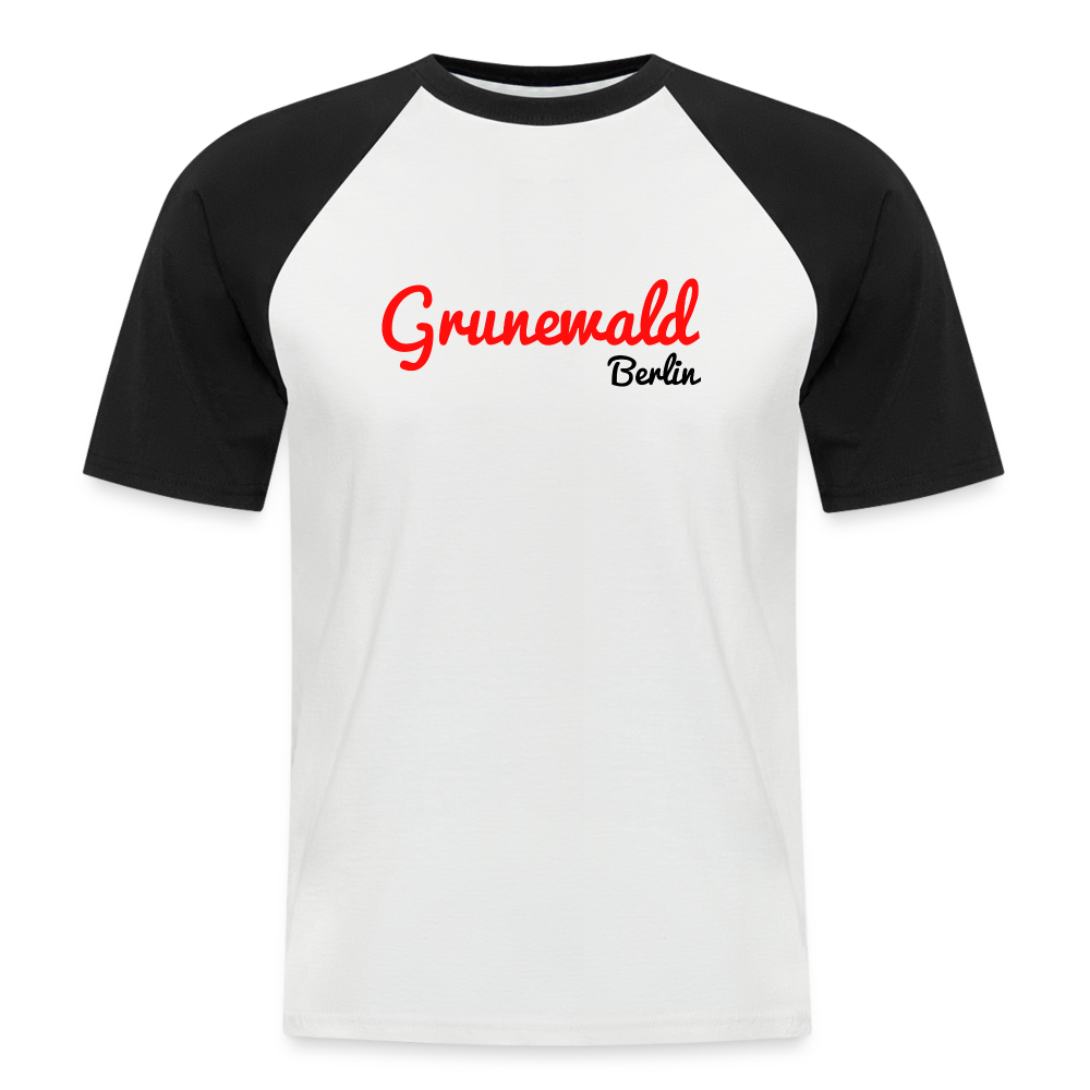 Grunewald Berlin - Männer Baseball T-Shirt - Weiß/Schwarz