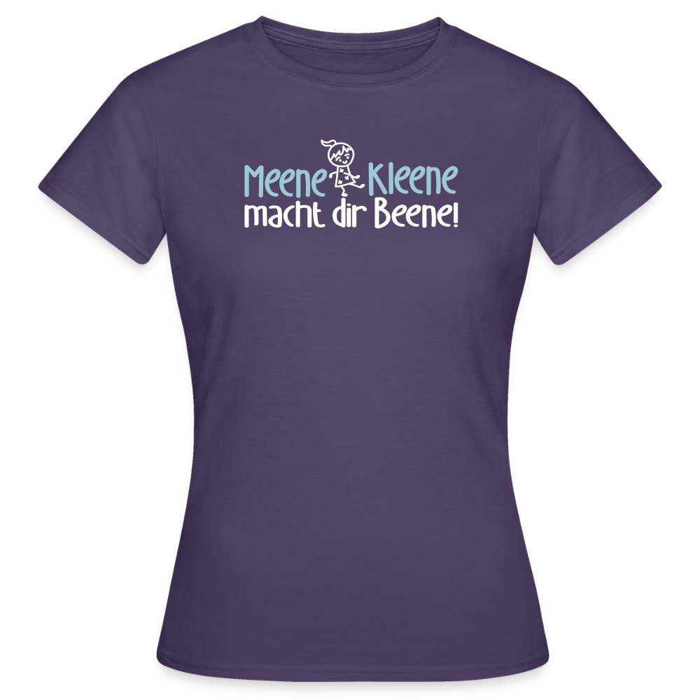 Meene Kleene macht dir Beene! - Frauen Premium T-Shirt - Dunkellila