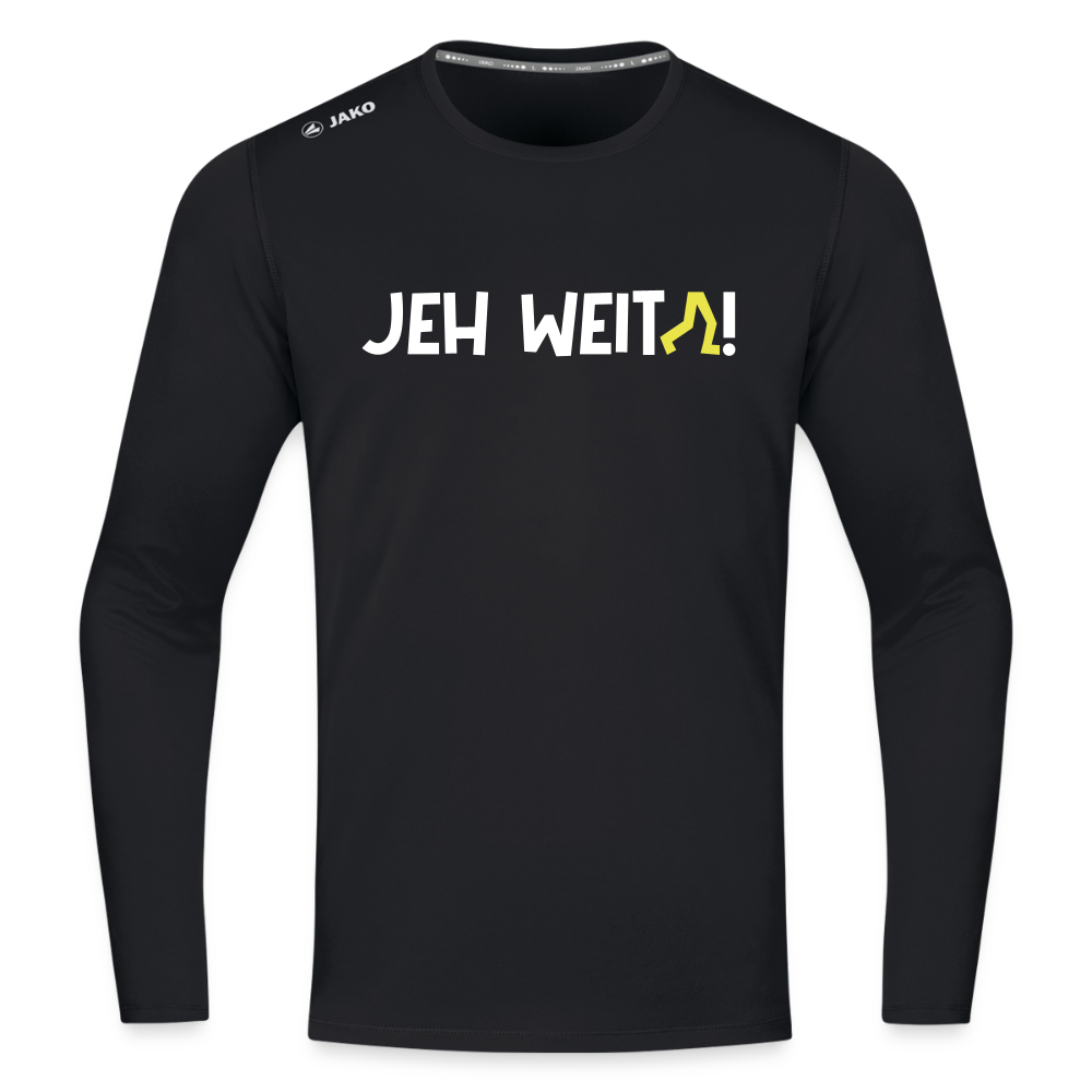 Jeh Weita! - Männer Sport Langamshirt - Schwarz