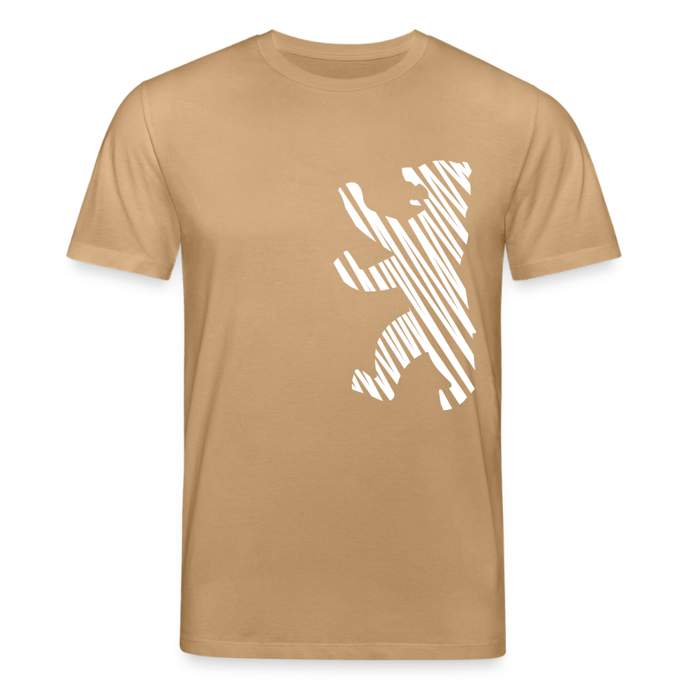 Berliner Bär im Netz - weiß - Unisex Bio T-Shirt - Karamell