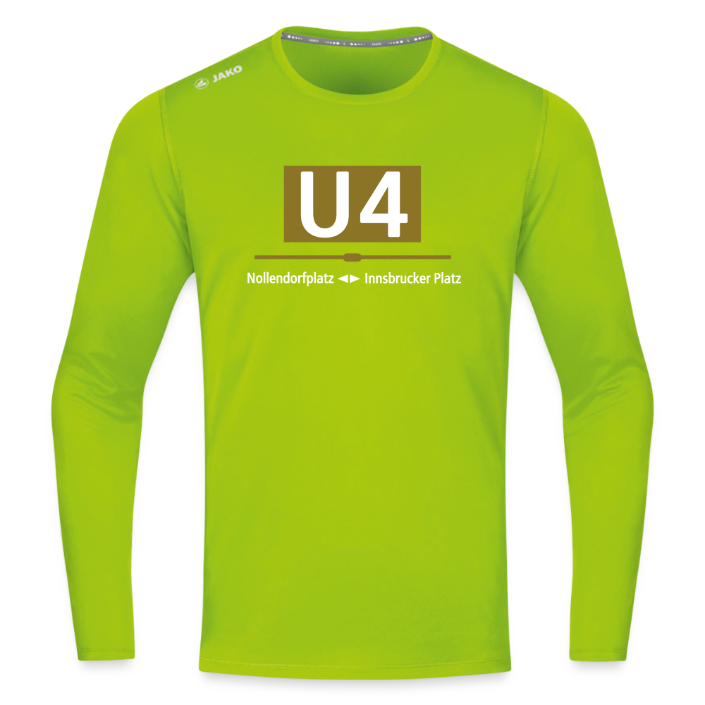 U4 - Männer Sport Langamshirt - Neongrün