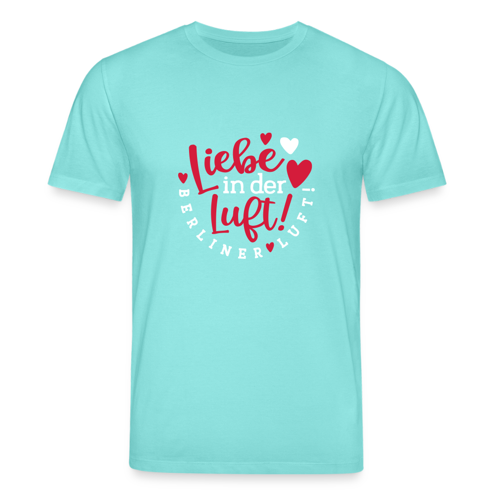 Liebe in der Luft! Berliner Luft! - Unisex Bio T-Shirt - Poolblau