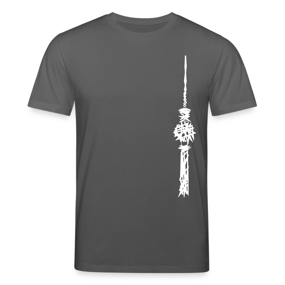 Fernsehturm Zick zack - Unisex Bio T-Shirt - Anthrazit